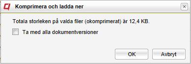 Ladda ned flera mappar och/eller dokument samt metadata från dokumentarkivet. Det finns två sätt att exportera/hämta flera dokument samtidigt. 1.