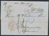 83K 84K Germany. Red arrival cancellation STOCKHOLM 20.OCT.47 (Postal: 1500:-) on unpaid letter dated Lübeck d. 21 Oct 1847, sent pr Dampfschiff Gauthiod. Superb. Ex Larsson. 800:- Germany.