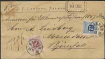 651 33 20 öre red. An excellent cancellation RAGUNDA (county of Jämtland) 10.3.1883. A tiny part of a second cancellation is visible. 300:- 652 33 20 öre red.