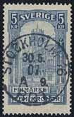 973 975 979 980 949P 52e 1897 Oscar II 5 öre yellow-green. printed matter, NOTIS, Malmö - Simrishamns Jernväg, canc. Nordanå 9.3.1906, 20,000 kg stones from Övedskloster.