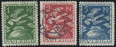 P.U. 1924 / Världspostföreningen 1080 211-24 SET (15) excl 5kr, inkl 212cx and 216b. F 5.