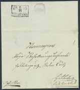 Rectangular postmarks / Fyrkantstämplar 23K CARLSKRONA 28.8.1840. Type 2 on beautiful cover sent to Norrköping. Superb. Postal: 600:- 400:- 24K CARLSKRONA 16.1.1851.