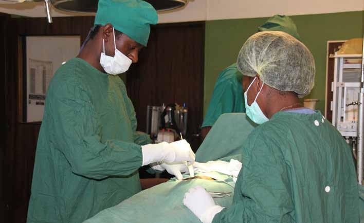 Foto: EFKs arkiv Sjukhus i Mpongwe räddar liv, Zambia Mpongwe Mission Hospital byggdes upp av svenska missionärer på 1970-talet och har successivt utvidgats.