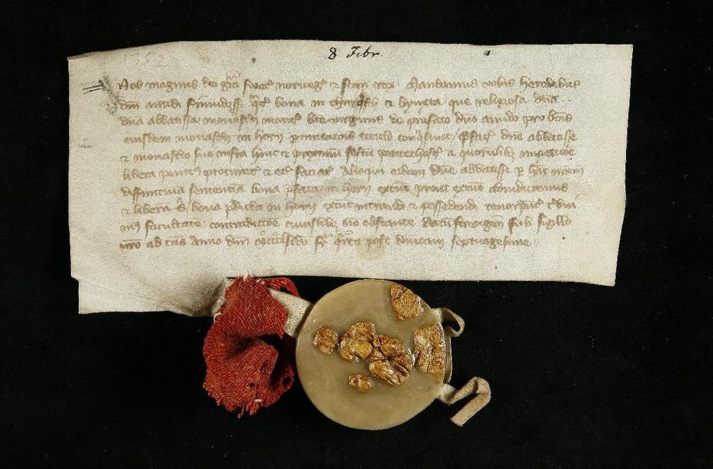 Kung Magnus giver en rysk flicka till Vårfruberga kloster 5 örtugland jord i Askare, Vansö socken ( Åkers härad) Avskrift av medeltida brev. SDHK nr: 5911.