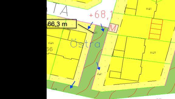 5.1.2 Östra punkten Som alternativ att jämföra med har även undersökts att leda flödet till östra punkten och vidare söderut.