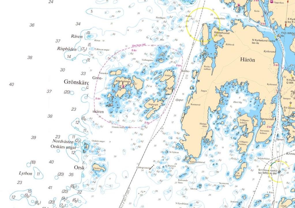 Position där IDUN sjönk Figur 6. Olycksplatsen. Kardata Sjöfartsverket tillstånd nr 18-00310. 1.4 