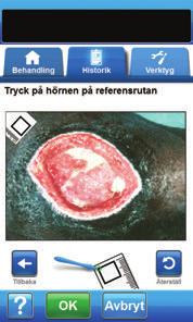 Analysera bilder Tryck på hörnen på referensrutan Använd den medföljande pekskärmspennan för att trycka på referensrutans alla hörn som visas i bildfönstret på skärmen Tryck på hörnen på