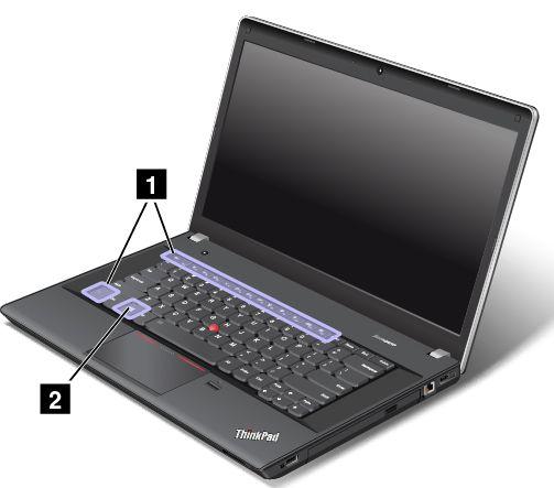 1 Funktionstangenter + : Aktivera eller inaktivera Fn Lock-funktionen genom att trycka på Fn+Esc. Om Fn Lock-funktionen är inaktiverad: Fn Lock-indikatorn är släckt (standardläge).