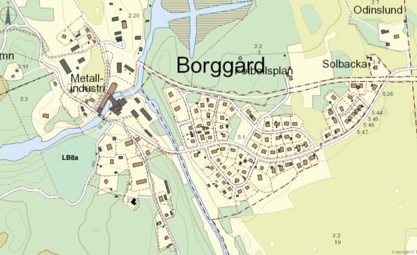 Området i Borggård bedöms inte vara lämpligt som LIS-område då det ytterligare skulle dra ut ortens bebyggelsestruktur.