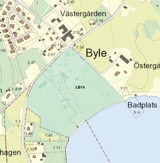 Byle (LB14) Område som har pekats ut för bostadsändamål ligger mitt i Byle och har tidigare varit föremål för en förhandsförfrågan om bygglov vilket innebär att exploatörer har visat intresse för