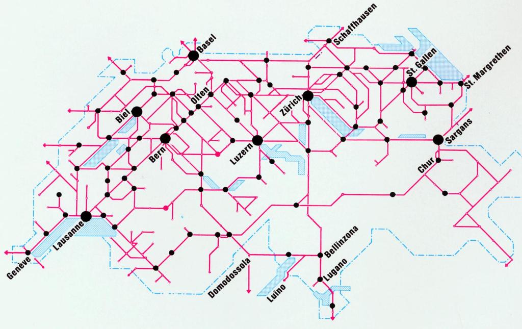 Sida 77 av 77 12 Bilaga, Schweiziska Bahn 2000 Nedan ges en kort information om schweiziska Bahn 2000, vilket används som mall för mint utkast till vision för den framtida tågtrafiken i Mälardalen