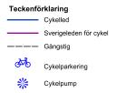 Förutom de cykelleder som syns i kartan ovan så finns även en cykelväg längs Staffansvägens norra sida.