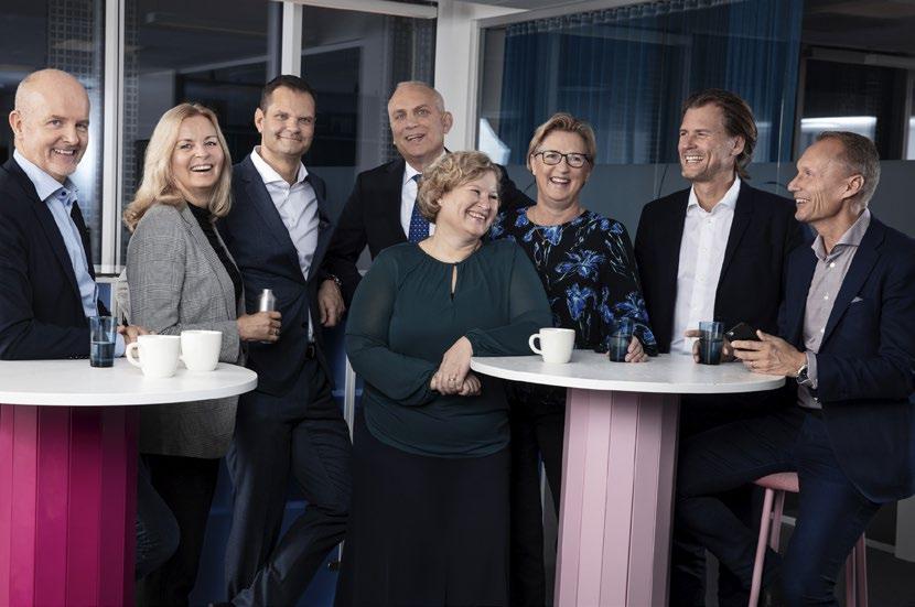 Ledning: Från vänster till höger: Joakim Mörnefält, Maria Z Furenmo, Patrik Hofbauer (vd och koncernchef), Per