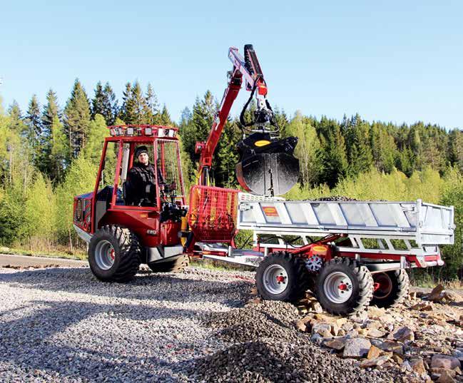 Tillbehör Tillbehör Inte bara en miniskotare Kranman har många tillbehör för att öka användningsområdena för din Bison. Monteras tippflak på maskinen blir det en smidig dumper.