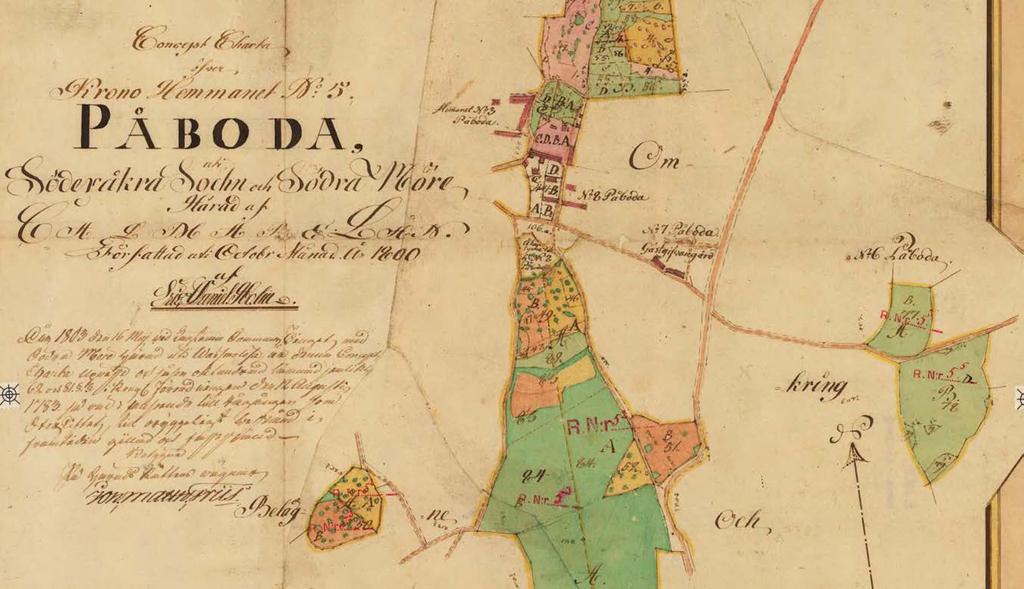 KARTOR En karta från storskiftet år 1800 visar bland annat var byns