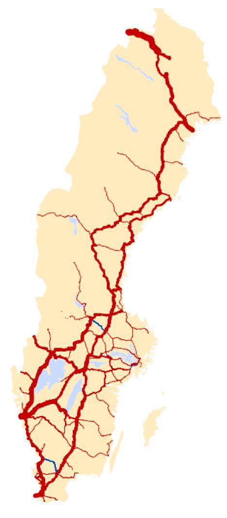 Kapacitetsstark och robust järnväg 21 Ökade godsflöden på järnväg kräver infrastruktursatsningar Trafikverkets prognoser till 2040 visar ökningar i Norrbotten och Västerbotten som är likvärdiga med