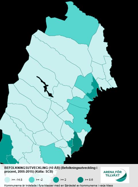 En samspelande region 4 Olika förutsättningar inom regionen skapar möjligheter och utmaningar Norrbotten och Västerbotten har, liksom stora delar av landet, utmaningar vad gäller