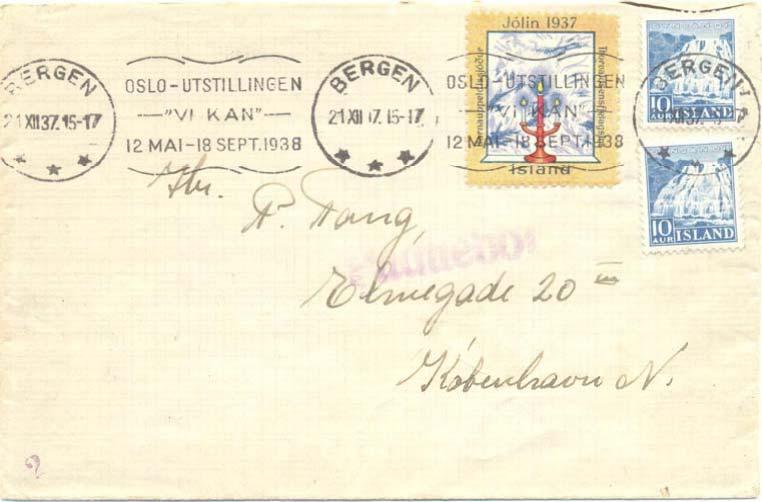 323 (1937-40) Postage 0-20 gr. was 20 aur. OSLO-UTSTILLINGEN --- VI KAN --- 12 MAI-18 SEPT.