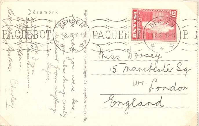 Month in Arabic figures. Foreign postcard rate was 20 aur.