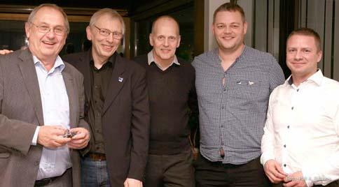 Arrevad, Páll Palssón, Arni G, Albina Krístjansdóttir Jensen. Gisli G och Steinar F.