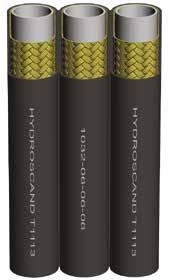 1032 HYDROSCAND T1112, TVILLING Sömlös polyester elastomer Olje-, väder- och nötningsbeständigt polyuretan Ett flätat stålwireinlägg Temperatur: -40 C +100 C, luft och vatten max +70 Svetsad