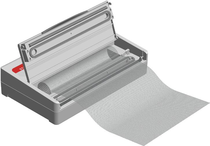 TIPS: Du kan försluta plasten först och sedan skära av den med den medföljande plastkniven. Sätt in plastrullen i det avsedda utrymmet (Nummer 10 ibild 1).