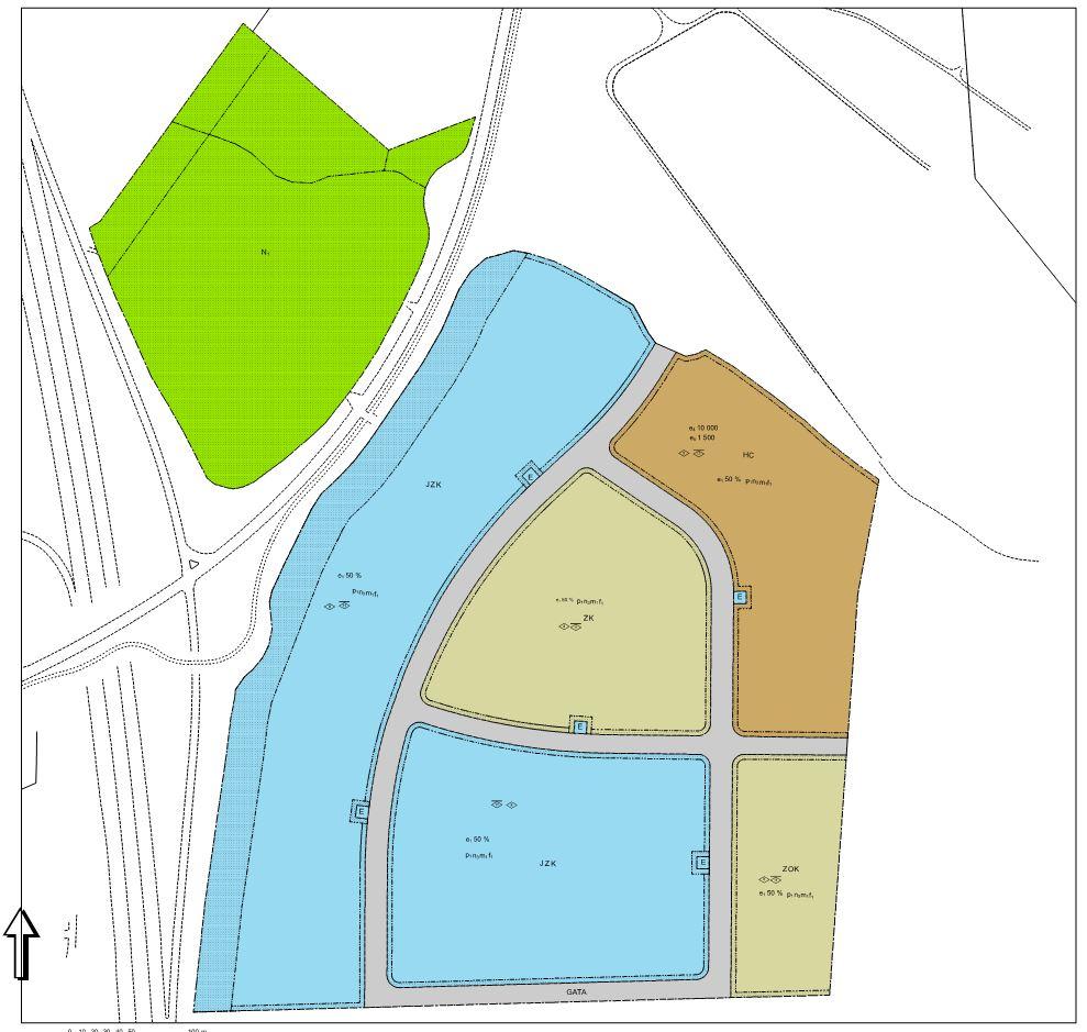 2018-05-08 s 17 (40) Planförslaget innebär att området närmast E4 bibehålls, d.v.s. befintlig uppväxt vegetation kommer att sparas i området närmast vägen. Figur 5. Plankarta Fullerö företagspark 5.2. Alternativ 5.