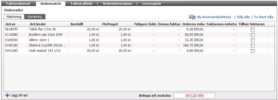 6 Skannad faktura Winst kan inte läsa raderna på en skannad faktura vilket gör att en sådan faktura alltid behöver