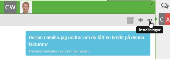 På översta raden ser man alltid vilka användare som är med i konversationen. 29.