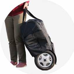 Tillval Skyddsväska Väskan är det perfekta tillbehöret för dig som vill vara lite extra rädd om din Eloflex vid transport, när du checkar in på flyget eller lastar stolen i bilen.