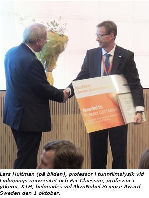 Den 1 oktober delades för åttonde året utmärkelsen AkzoNobel Science Award Sweden ut.
