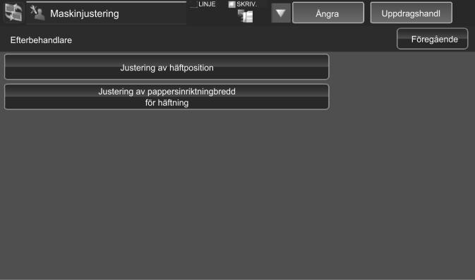 3.1.6 Justering av pappersinriktningbredd för sadelbindning/sadelvikning 2) Justera originalpunktens trimning för sadelhäftning. Den 10-siffriga knappsatsen visas när du trycker på textrutorna.