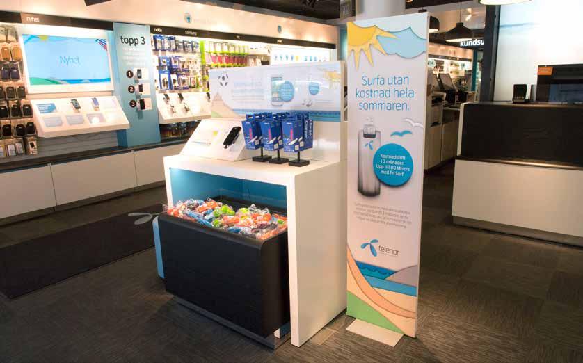 InStore golvdisplay Minimalistisk, dubbelsidig och återanvändningsbar.