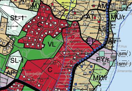 S i d a 7 Bild 10. Utdrag ur preliminärt utkast för Karperö-Singsby delgeneralplan. Detaljplan Det finns ingen gällande detaljplan på området.