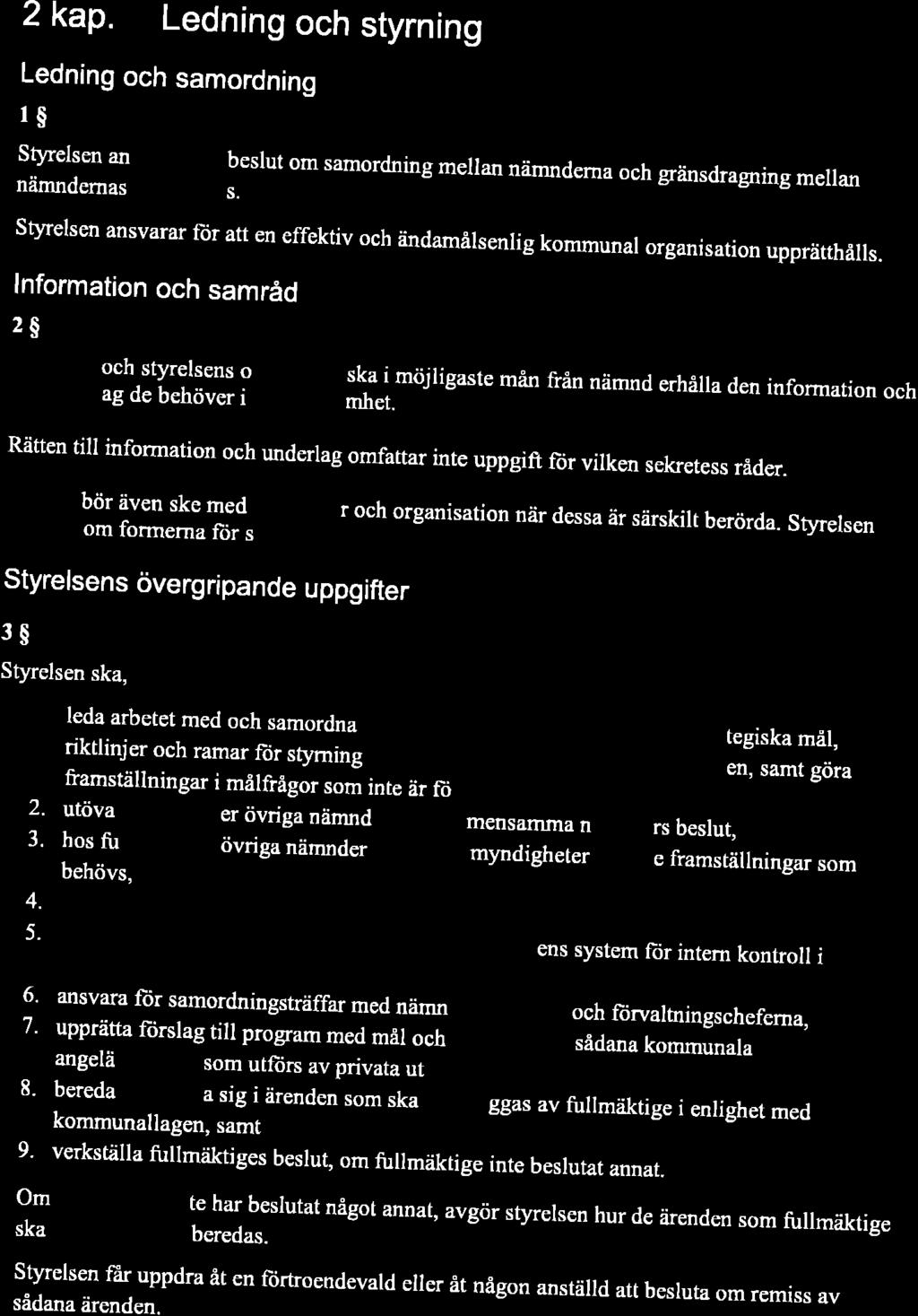 RONNEBY KOMMUNS FÖRFATTNINGSSAMLING REGLEMENTE FÖR KOMMT'NSTYRELSEN 2kap.