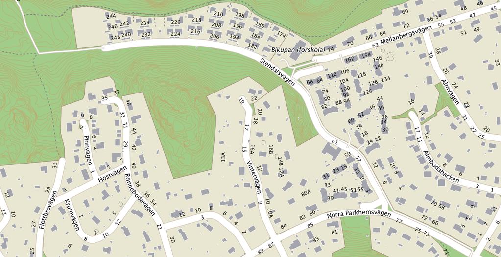 Stendalsvägen Skala 1:3200