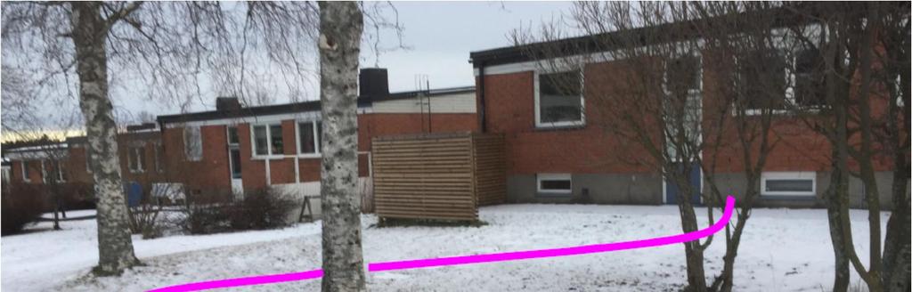 Linjerna visar ett förslag på hur förläggningen över en tom skulle kunna se ut 4.