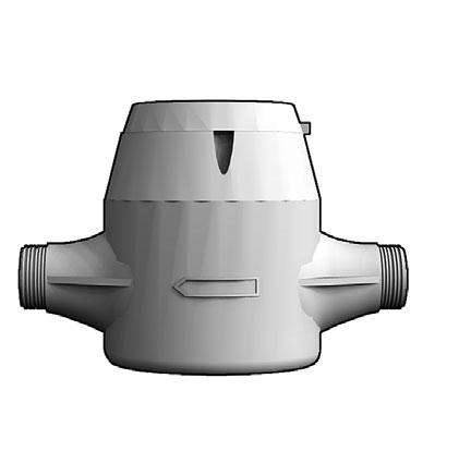 DN25-DN40 B Funktion och konstruktion Vattenmätaren är en torrlöpande volymetrisk ringkolvmätare med mättnoggannhet Ratio R160 eller klass.