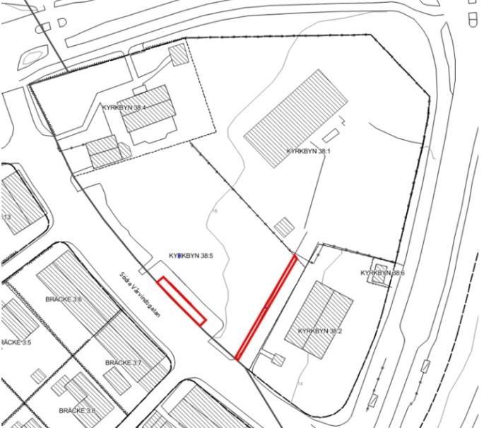 Figur 6 Förvaltningskarta, rödmarkerade områden är arrende (Trafikkontoret, 2015). 3 Beskrivning och analys av alternativ 3.