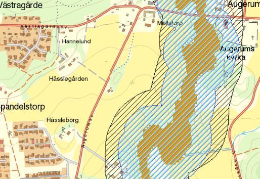 Teckenförklaring Vattenskyddsområde Ytvattenförekomster med 200 m buffert Beräknat
