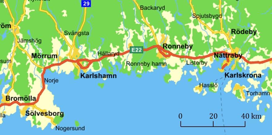 Kartan ovan är avbildad i skala 1: 2 500 000 Exempel 1 Trianglarna TT 1 och TT 2 är likformiga. TT 2 är en avbildning av TT 1.