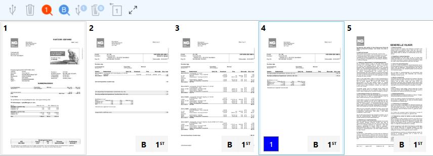 Dessa sidorna kopplas ihop för att skapa ett dokument med de valda sidorna.