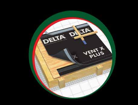 DELTA TAK & FASADSYSTEM Optimalt skydd för isoleringen vid frihängande underlagstak. Diffusionsöppen, vind- och vattentät. Kan även monteras på råspont. Integrerad klisterkant vid överlapp.