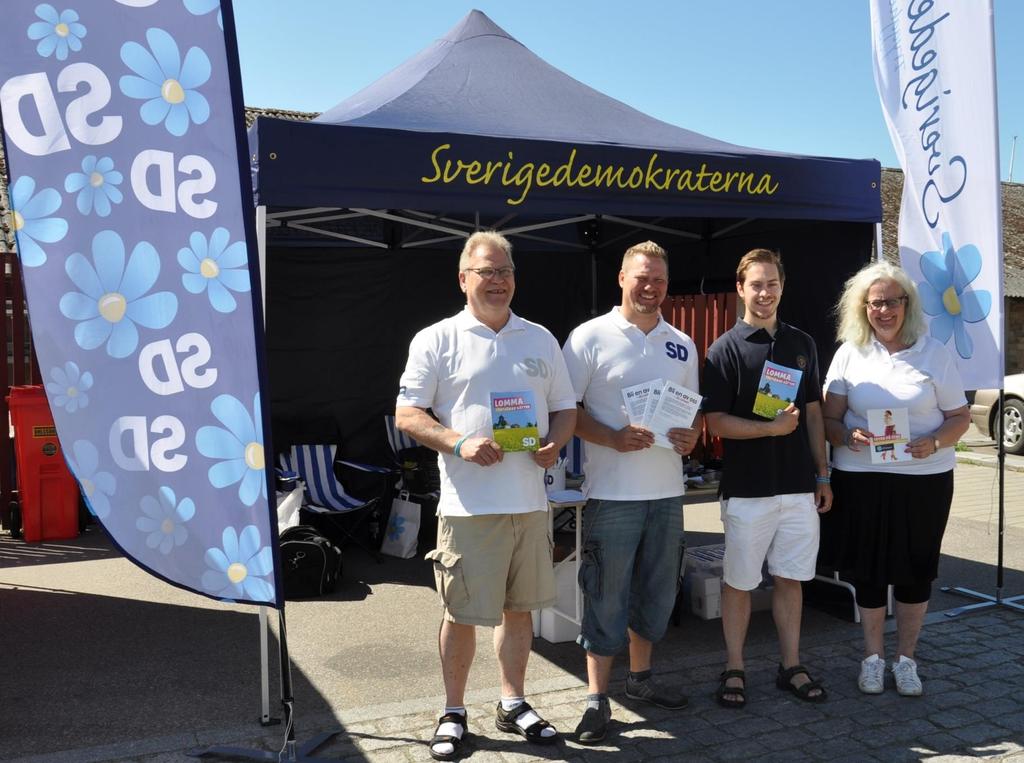 Lommafesten Lördagen den 27 maj deltog SD Lomma i Lommafesten. Av de sju politiska partier som finns representerade i Lomma kommunfullmäktige hade fyra st. valt att delta i Lommafesten.