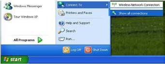 Windows Vista, skriv ncpa.cpl i Start-menyns sökruta: 3.
