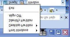 4. Bildoptimering Alternativ för namnlist Desktop partition (Skrivbordsuppdelning) kan öppnas från namnlisten i det aktiva fönstret.