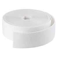 25030 Vit 4,5 m 1 rulle 19 mm 25030 Vit 4,5 m 1 rulle 25 mm 25030 Vit 4,5 m 1 rulle 50 mm Mikrofix hårt, självhäftande Självhäftande hårt kardborrband som fäster mot Mikrofix mjuk och andra vanliga
