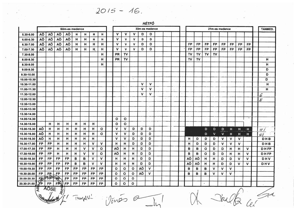 2015 - AG 7, 5.30-6.00 6.00-6.30 6.30-7.00 7.00-7.30 7.30-8.00 8.00-8.30 8.30-9.00 10.00-10.30 10.30-11.00 11.00-11.30 50m-es medence A A A A A A A A ' A A A A A A A A. 13.00-13.30 13.30-14.00 14.