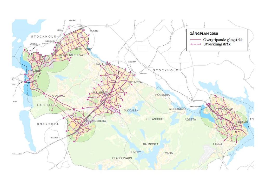-\ \ "" / T... y GÅNGPLAN FÖR HUDDINGE KOMMUN - REMISSVERSION 23 ' ' ' ' ' l / '., \,...... ~ _,.; BOTKYRKA - \ \ \ \.....,..,.... '-, ' ~~SBERG _.//.