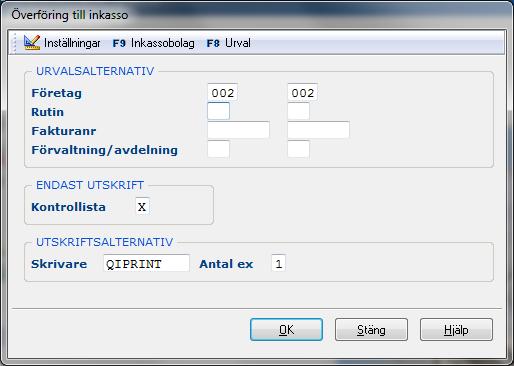 Kundreskontra 123 Fr o m utgåva 17 så kan man för gränssnittet Intrum Justitia registrera kundnummer per företag och rutin.